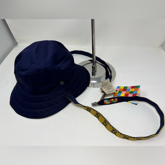 New Gucci GG supreme monogram Multicolor canvas reversible bucket straps hat - Picture 6 of 10